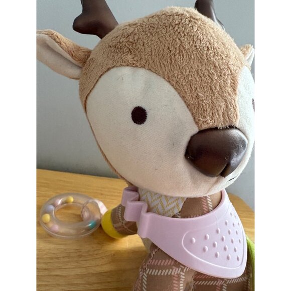Skip Hop Plush Deer Fawn Baby Teether Toy With Rattle & Soft Textured Teething - Picture 6 of 13